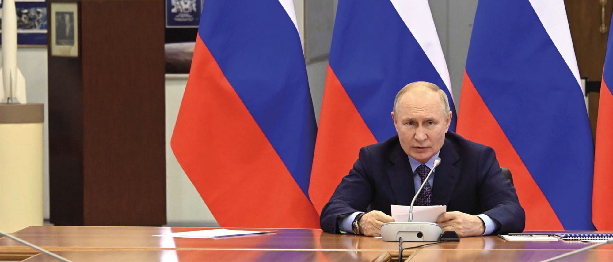 26 октября 2023. Президент РФ Владимир Путин проводит совещание по вопросам развития космической отрасли в корпоративном музее ПАО «РКК «Энергия» им. С.П. Королёва», Московская область, г. Королёв. Автор: Григорий Сысоев, Источник: РИА Новости 26 октября 2023. Президент РФ Владимир Путин проводит совещание по вопросам развития космической отрасли в корпоративном музее ПАО «РКК «Энергия» им. С.П. Королёва», Московская область, г. Королёв. Автор: Григорий Сысоев, Источник: РИА Новости